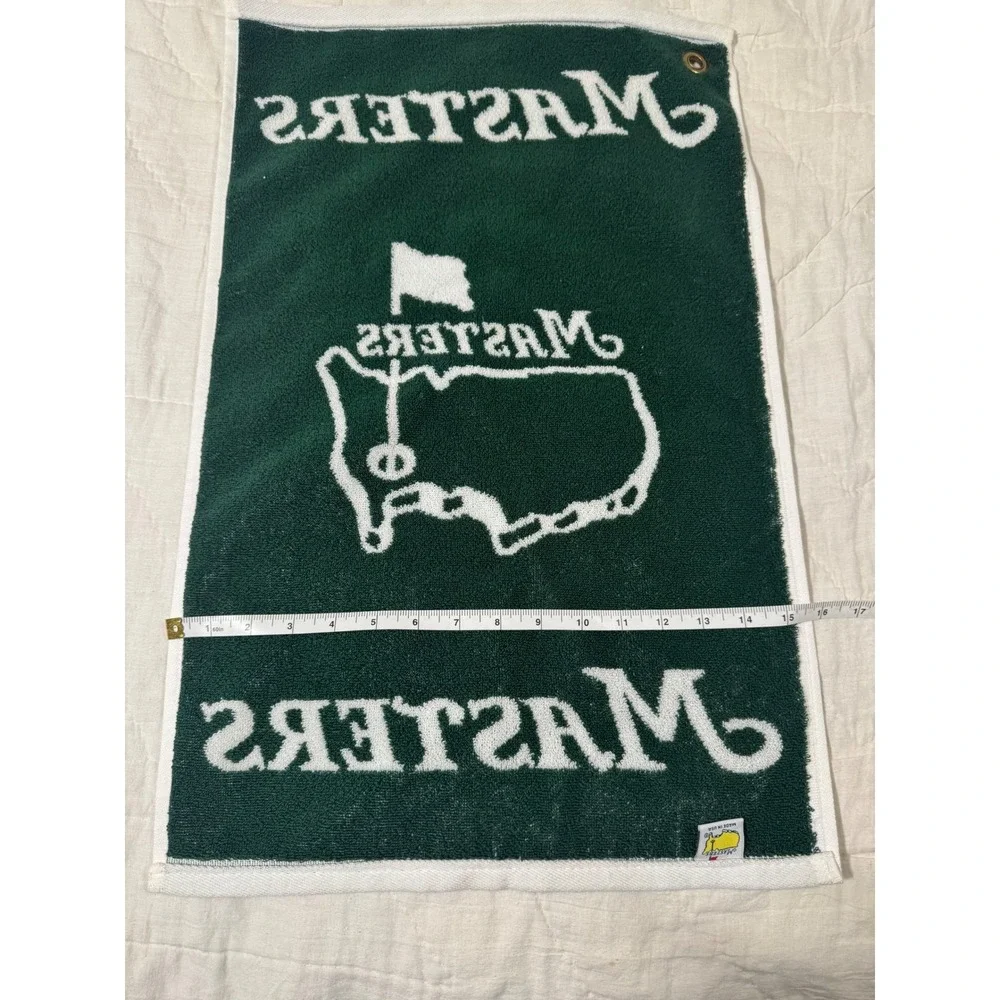 Masters Tournament Golf Caddy Towel Augusta National Green White Made in USA